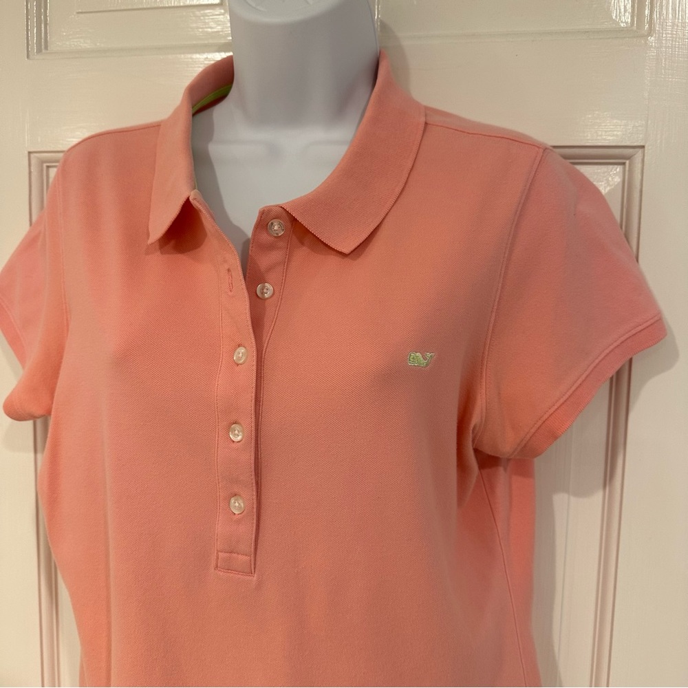 Vineyard vines women’s short sleeve cotton polo shirt light pink size large - Picture 2 of 9